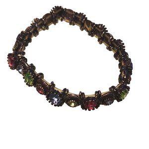 Vintage 80s Jeweled Link Pastel Bracelet Cottagecore Coquette Princess Lolita